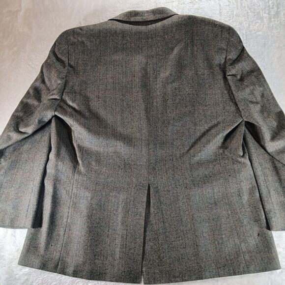 Izod Pure Wool Woolmark Sport Coat Herringbone Mens 48R Formal Semi-Formal - Picture 2 of 7
